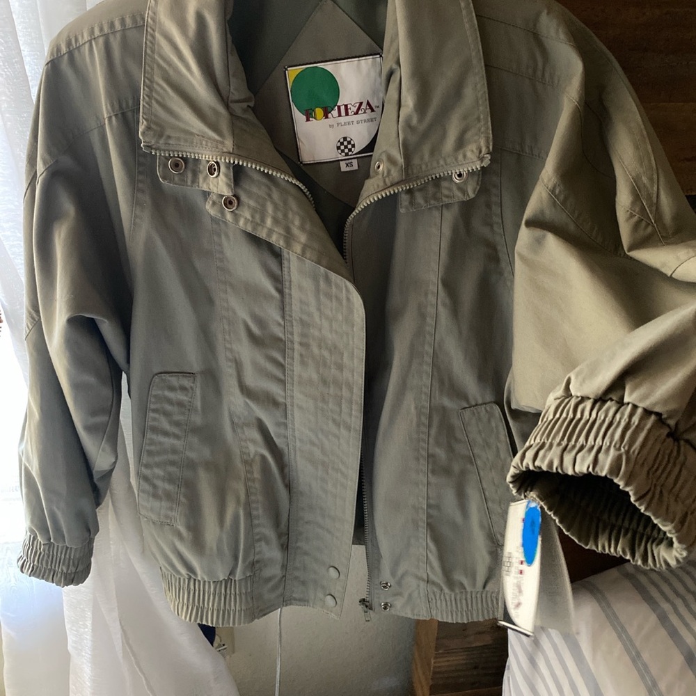 NWT Y2K utility military style jacket structured shoulder pads weatherproof OS